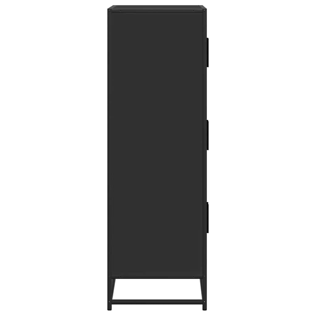 vidaXL Hoge kast 68x35x106,5 cm bewerkt hout en metaal gerookt eiken - Aashly