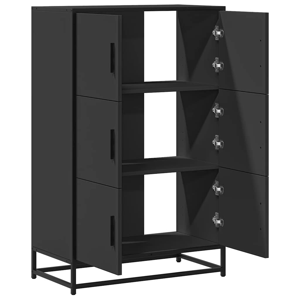 vidaXL Hoge kast 68x35x106,5 cm bewerkt hout en metaal gerookt eiken - Aashly