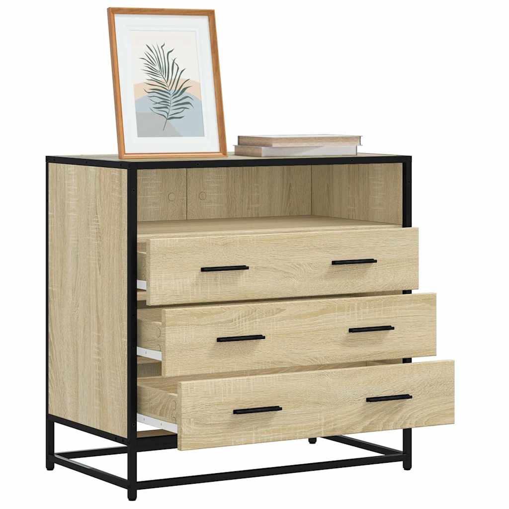vidaXL Ladekast 70x41x70 cm bewerkt hout gerookt eikenkleurig - Aashly