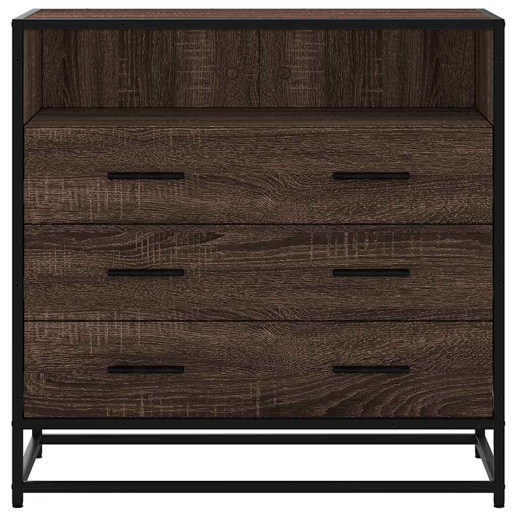 vidaXL Ladekast 70x41x70 cm bewerkt hout gerookt eikenkleurig - Aashly