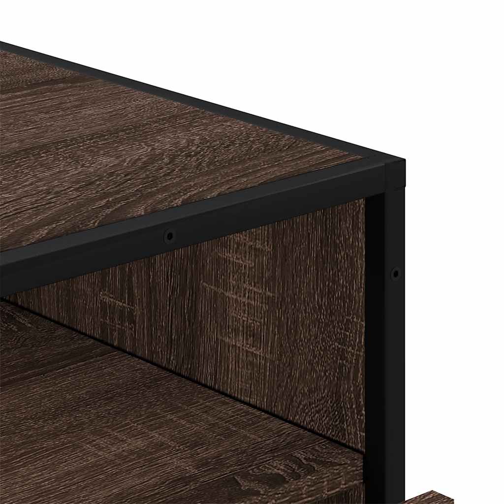 vidaXL Ladekast 70x41x70 cm bewerkt hout gerookt eikenkleurig - Aashly