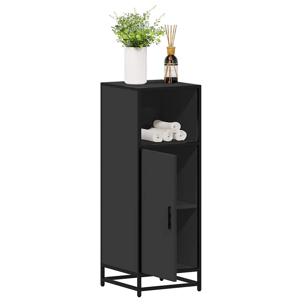 vidaXL Badkamerkast 35x37,5x100 cm bewerkt hout zwart - Aashly