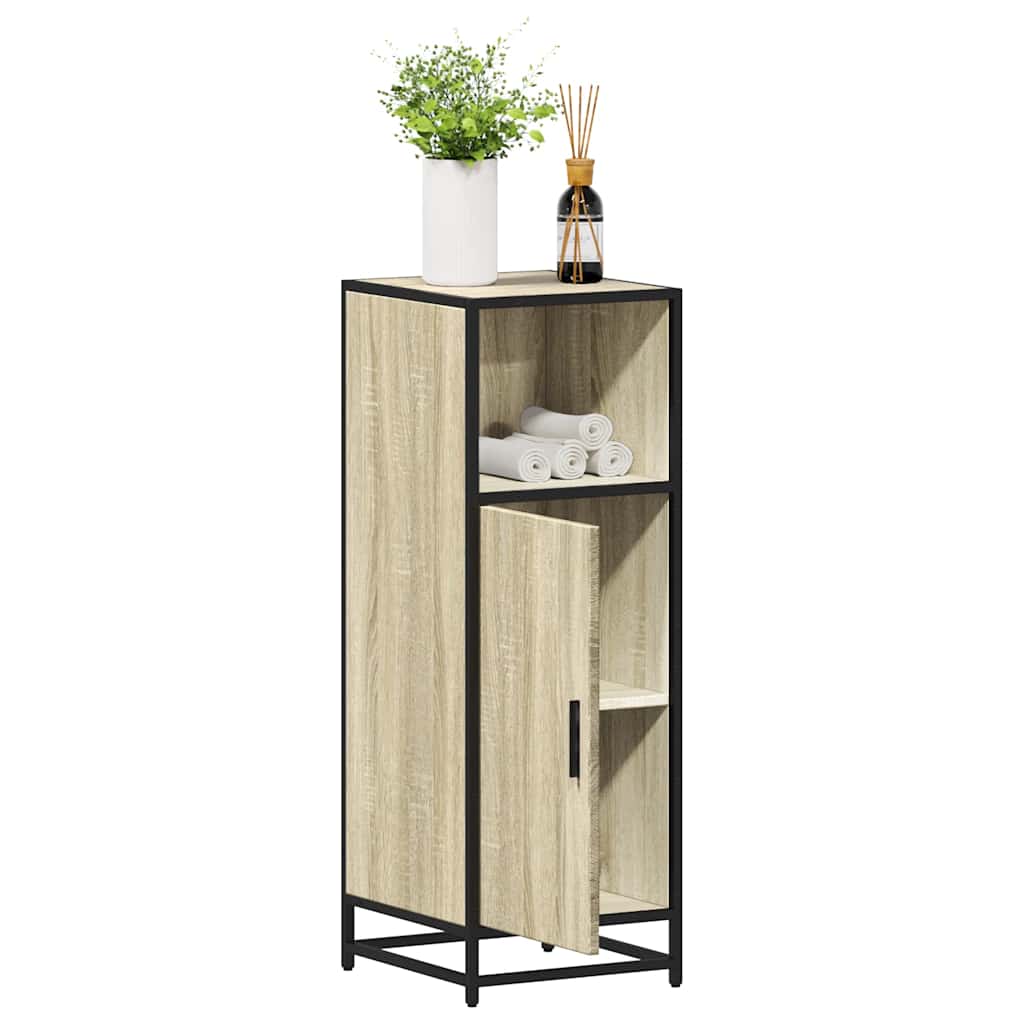 vidaXL Badkamerkast 35x37,5x100 cm bewerkt hout zwart - Aashly