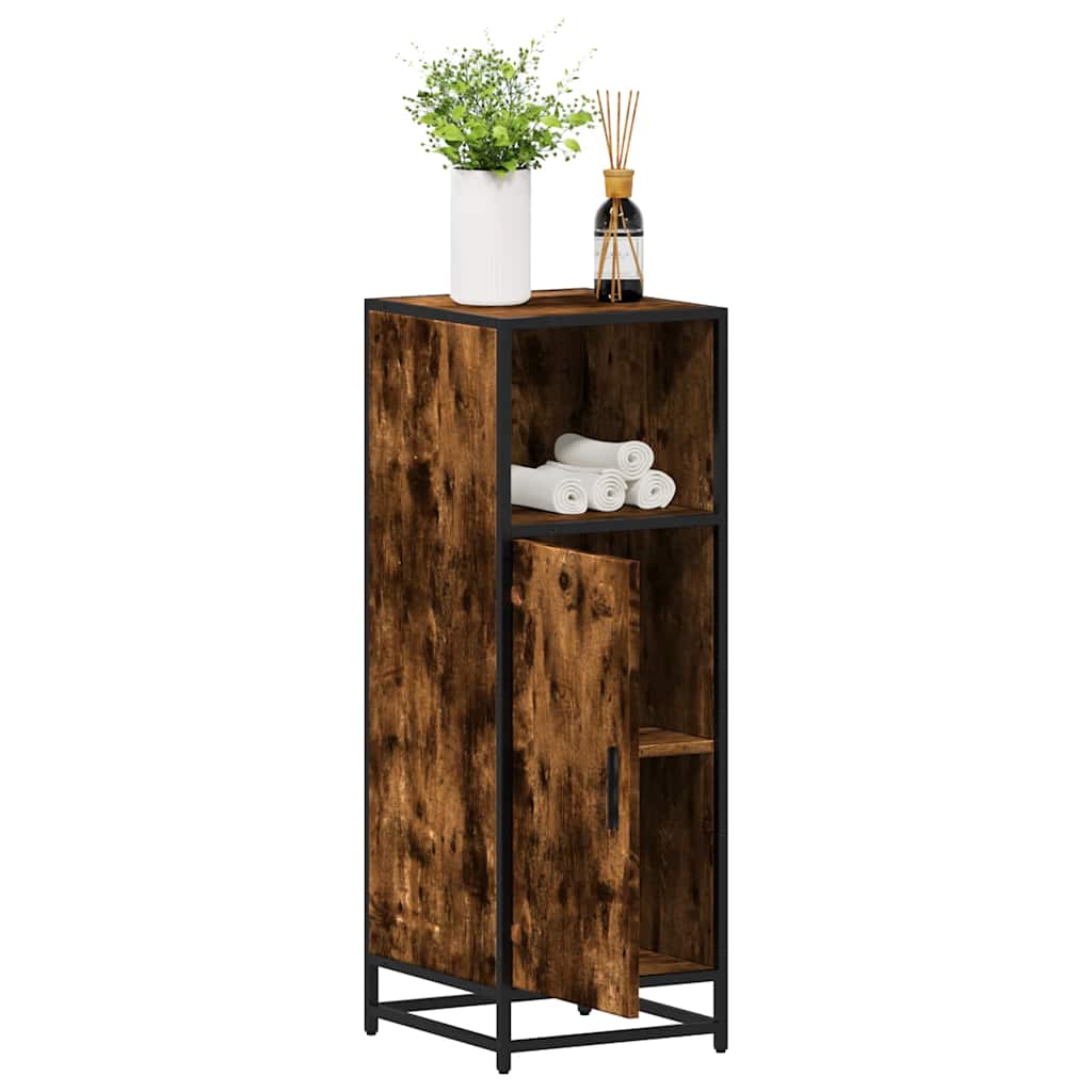 vidaXL Badkamerkast 35x37,5x100 cm bewerkt hout zwart - Aashly