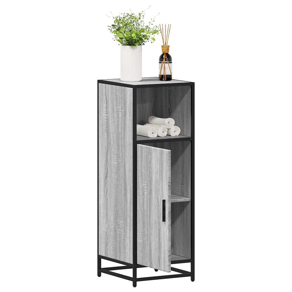 vidaXL Badkamerkast 35x37,5x100 cm bewerkt hout zwart - Aashly