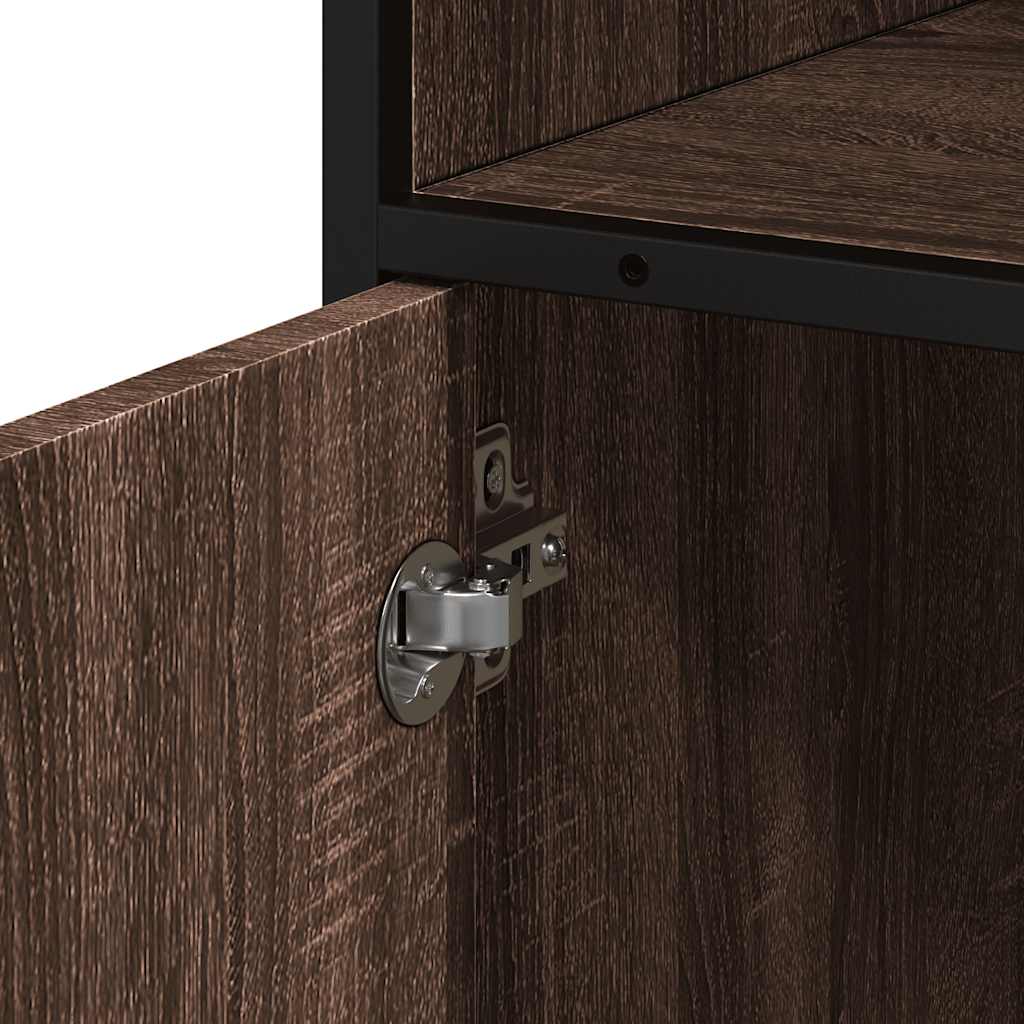 vidaXL Badkamerkast 35x37,5x100 cm bewerkt hout zwart - Aashly