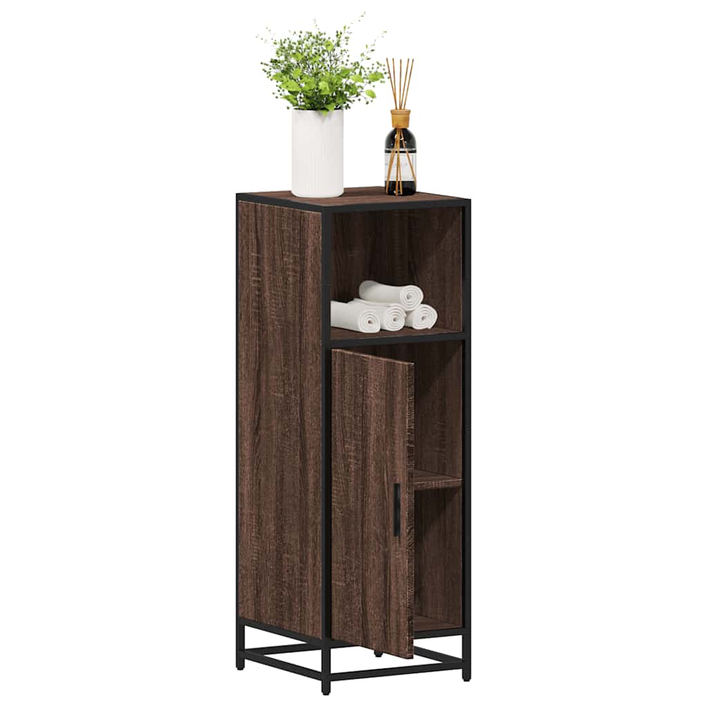 vidaXL Badkamerkast 35x37,5x100 cm bewerkt hout zwart - Aashly
