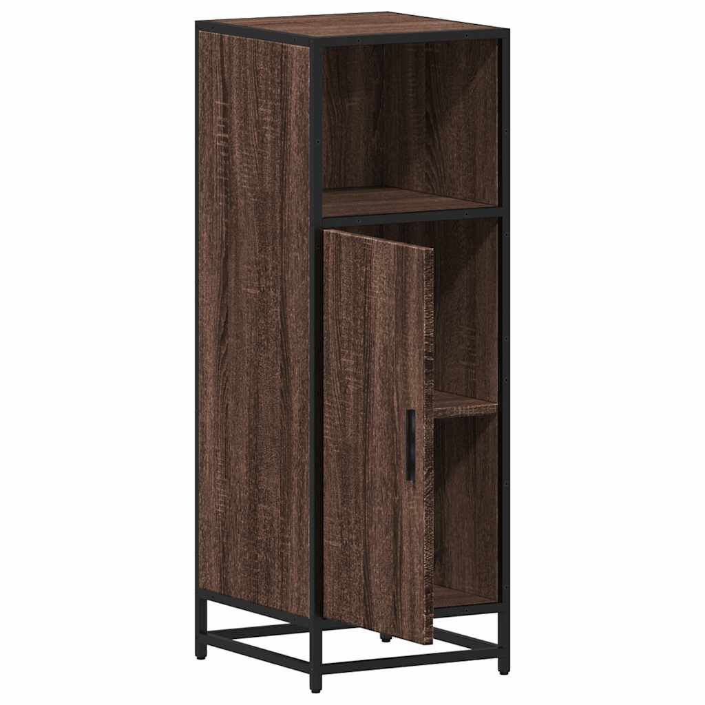vidaXL Badkamerkast 35x37,5x100 cm bewerkt hout zwart - Aashly