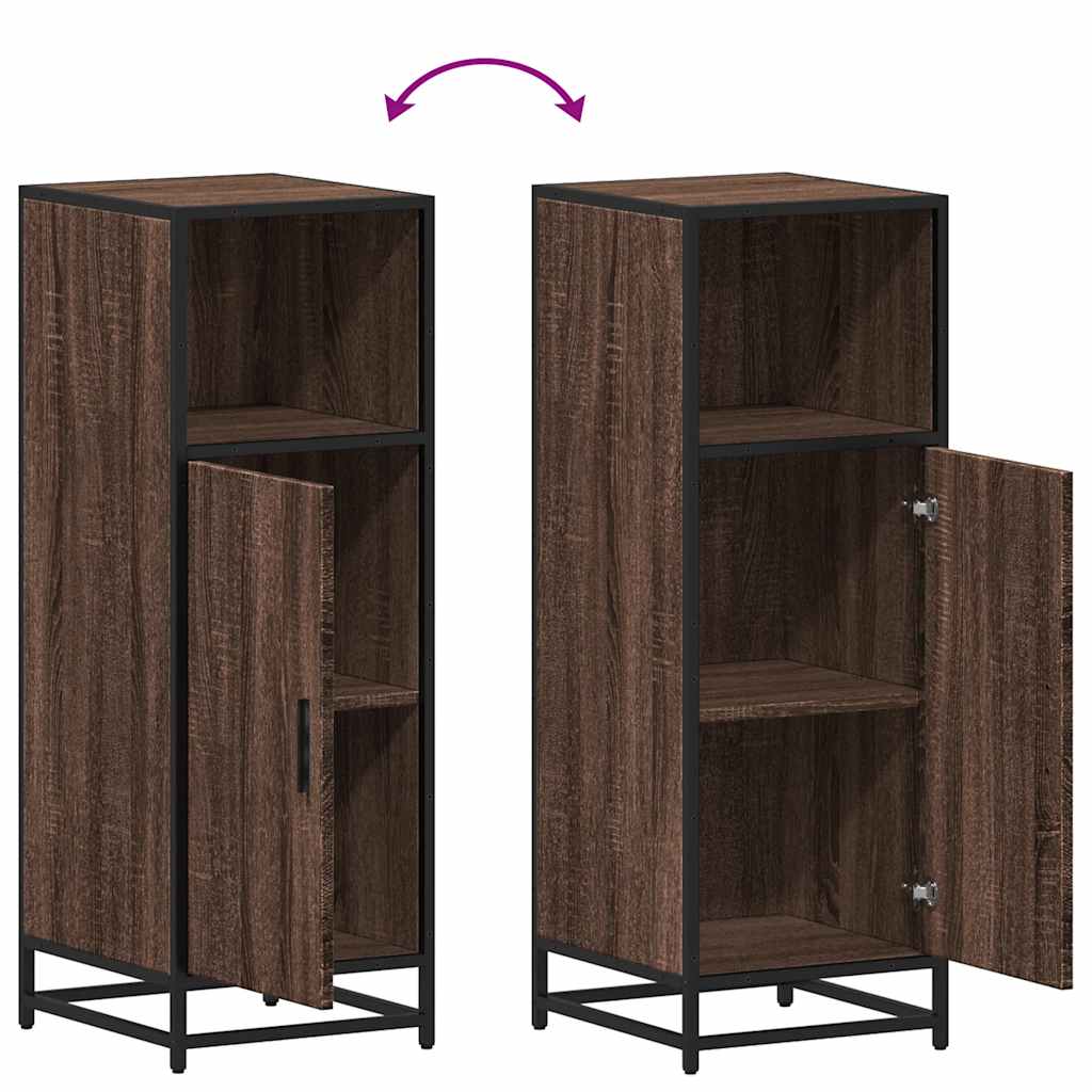 vidaXL Badkamerkast 35x37,5x100 cm bewerkt hout zwart - Aashly