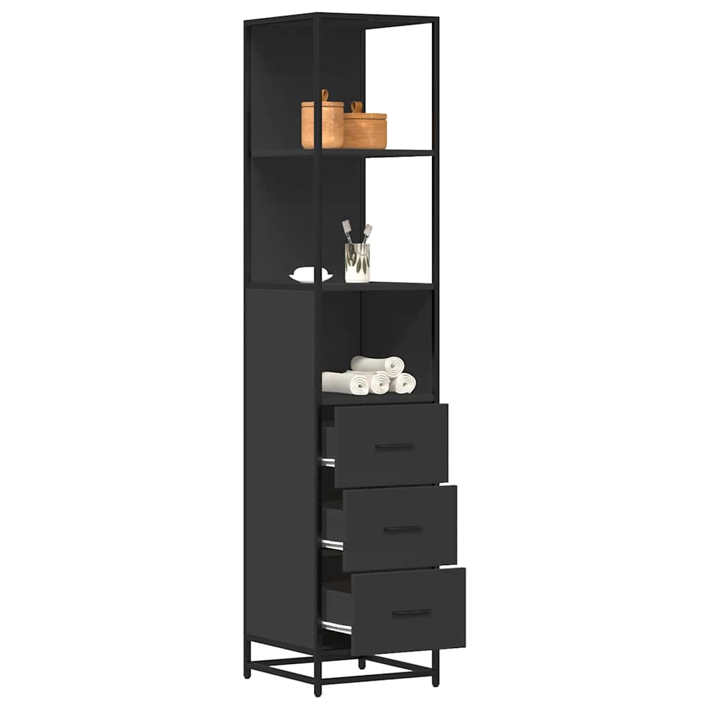 vidaXL Badkamerkast 35x37,5x166cm bewerkt hout grijs sonoma eikenkleur - Aashly