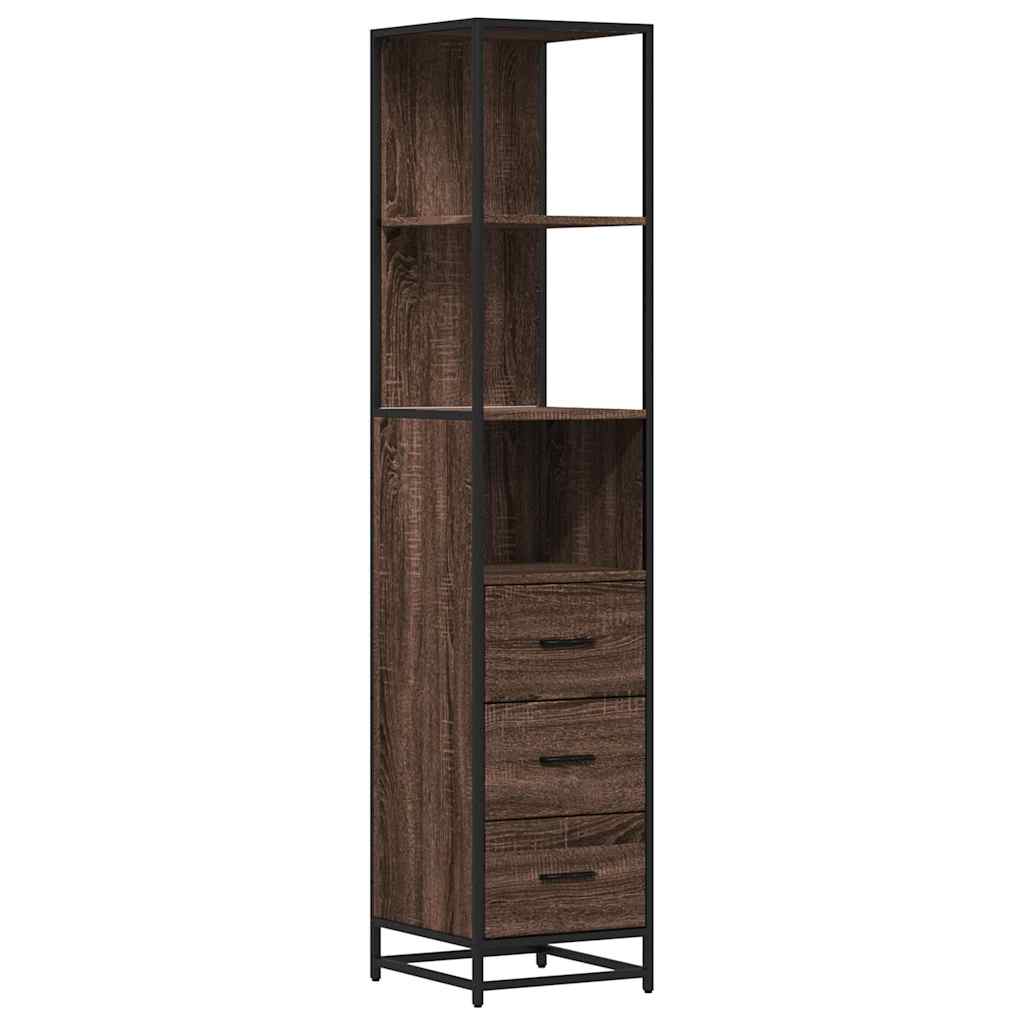 vidaXL Badkamerkast 35x37,5x166cm bewerkt hout grijs sonoma eikenkleur - Aashly