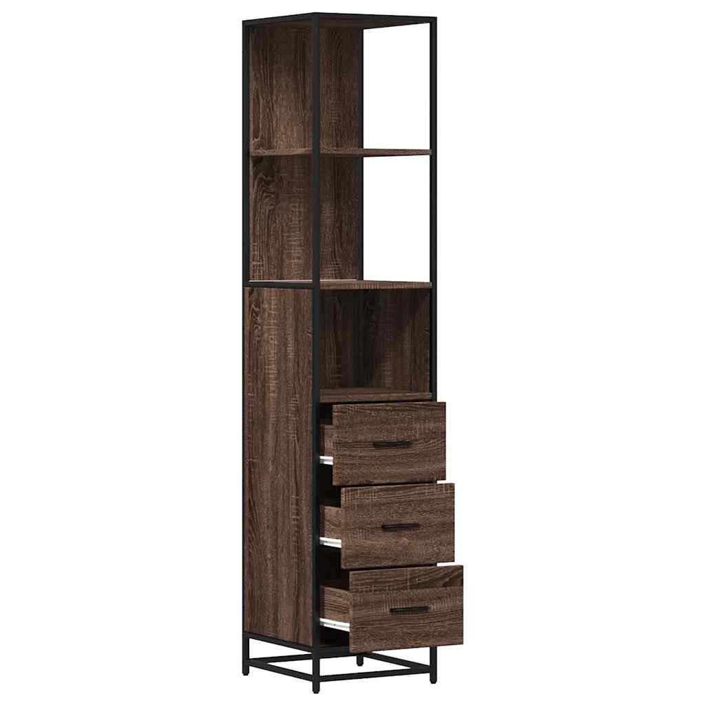 vidaXL Badkamerkast 35x37,5x166cm bewerkt hout grijs sonoma eikenkleur - Aashly