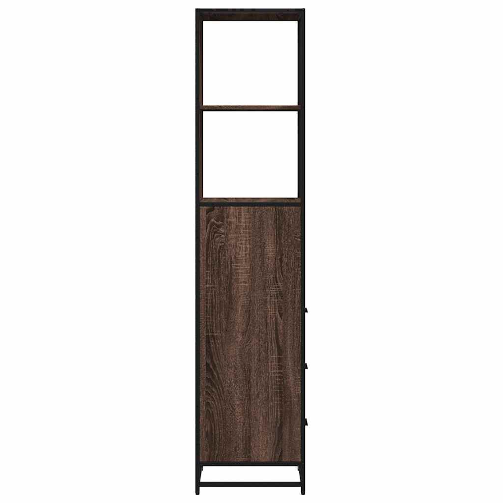 vidaXL Badkamerkast 35x37,5x166cm bewerkt hout grijs sonoma eikenkleur - Aashly