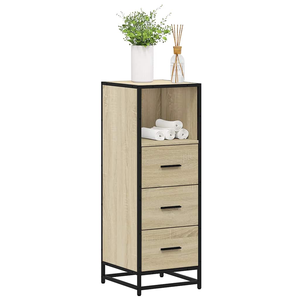 vidaXL Badkamerkast 35x37,5x100 cm bewerkt hout bruin eikenkleur - Aashly