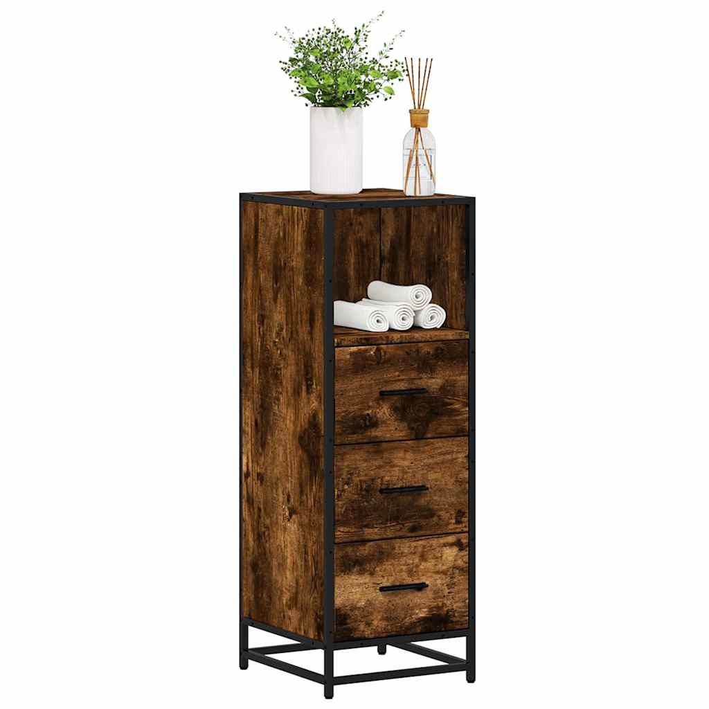vidaXL Badkamerkast 35x37,5x100 cm bewerkt hout bruin eikenkleur - Aashly