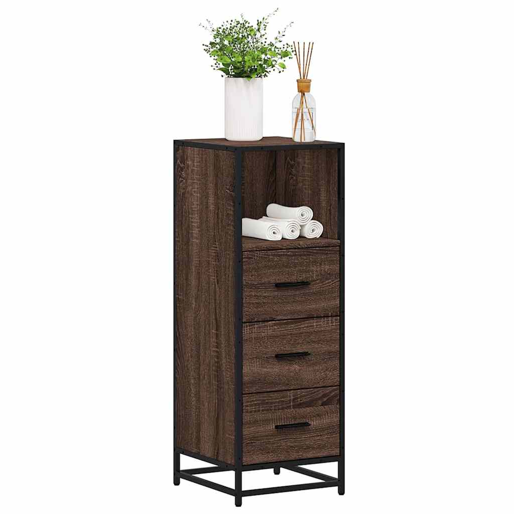 vidaXL Badkamerkast 35x37,5x100 cm bewerkt hout bruin eikenkleur - Aashly