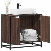 vidaXL Wastafelkast 65x33x60 cm bewerkt hout zwart - Aashly
