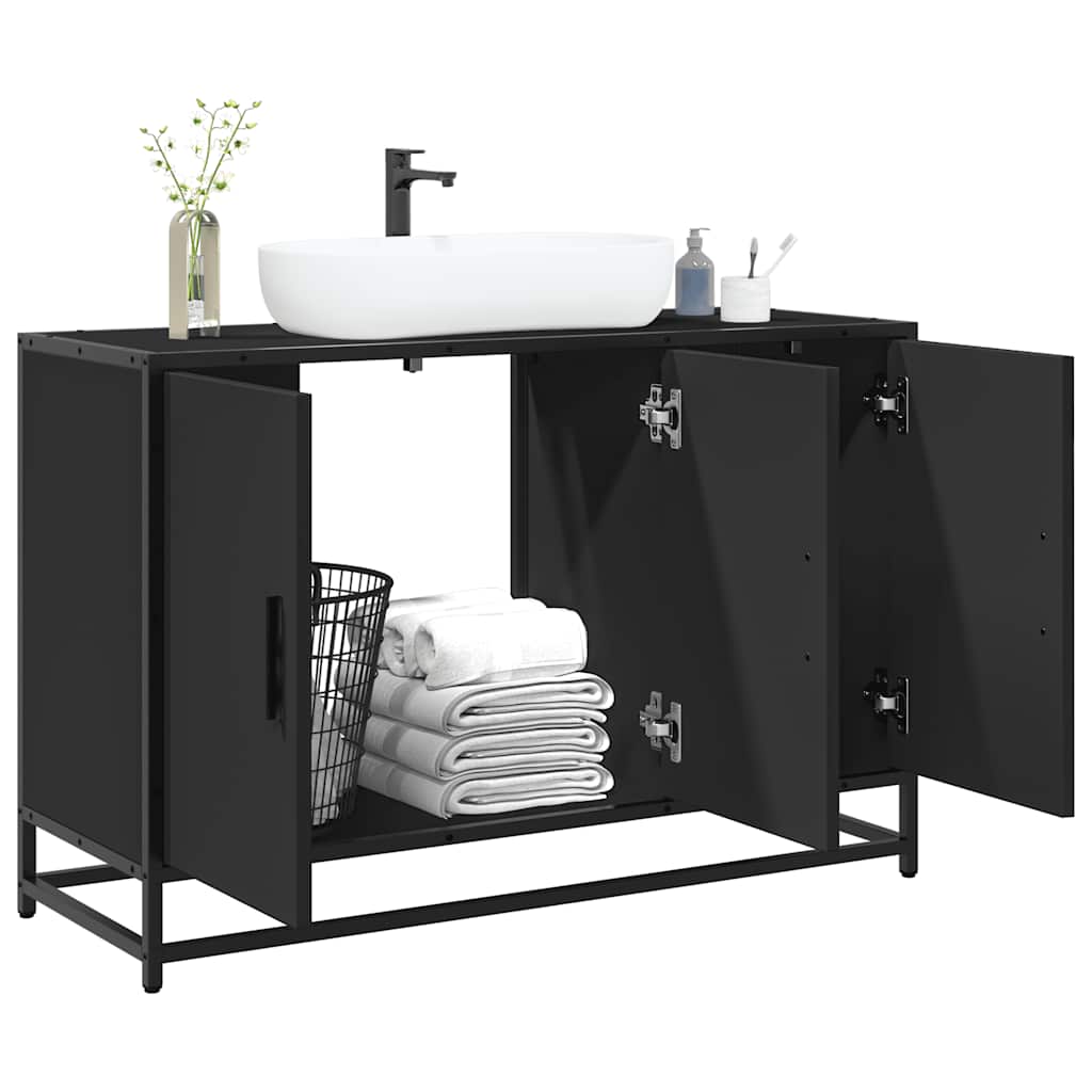 vidaXL Wastafelkast 90x33x60 cm bewerkt hout sonoma eikenkleurig - Aashly