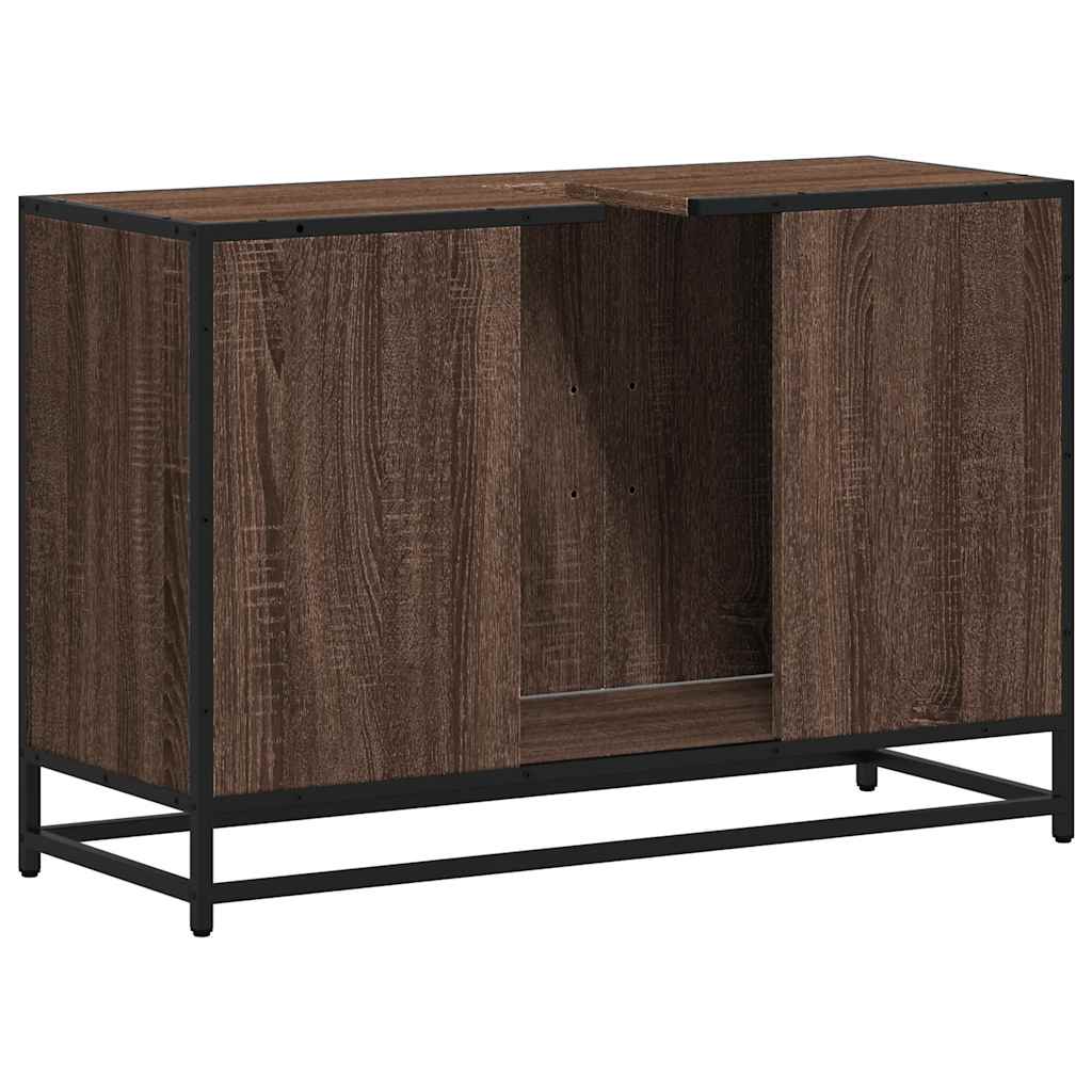vidaXL Wastafelkast 90x33x60 cm bewerkt hout sonoma eikenkleurig - Aashly
