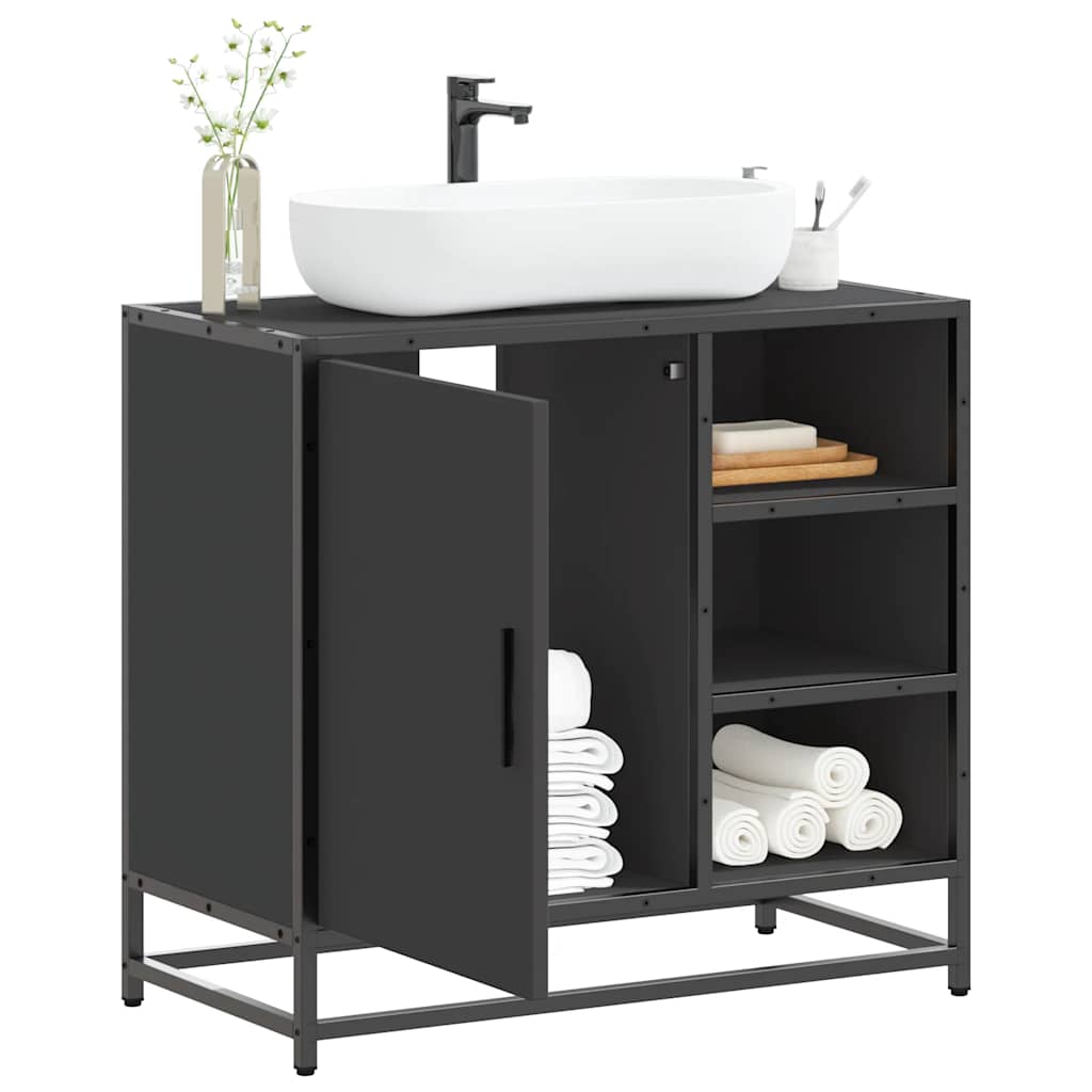 vidaXL Wastafelkast 65x33x60 cm bewerkt hout sonoma eikenkleurig - Aashly