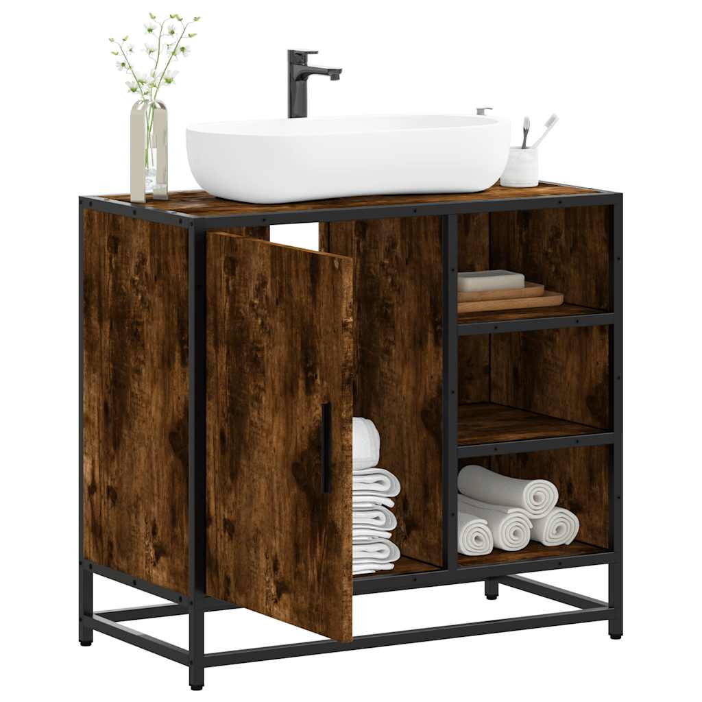 vidaXL Wastafelkast 65x33x60 cm bewerkt hout sonoma eikenkleurig - Aashly