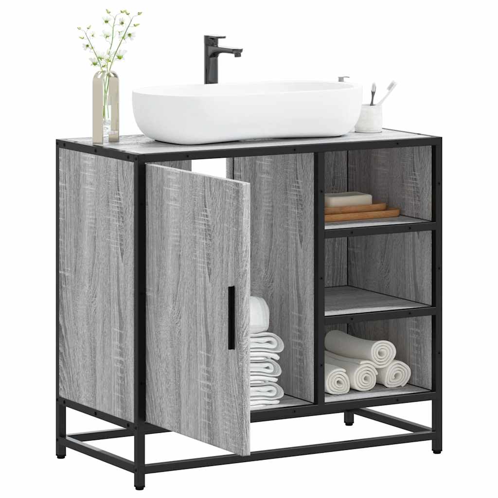 vidaXL Wastafelkast 65x33x60 cm bewerkt hout sonoma eikenkleurig - Aashly