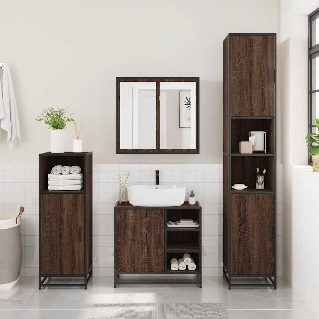 vidaXL Wastafelkast 65x33x60 cm bewerkt hout sonoma eikenkleurig - Aashly