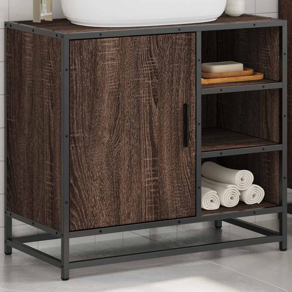 vidaXL Wastafelkast 65x33x60 cm bewerkt hout sonoma eikenkleurig - Aashly