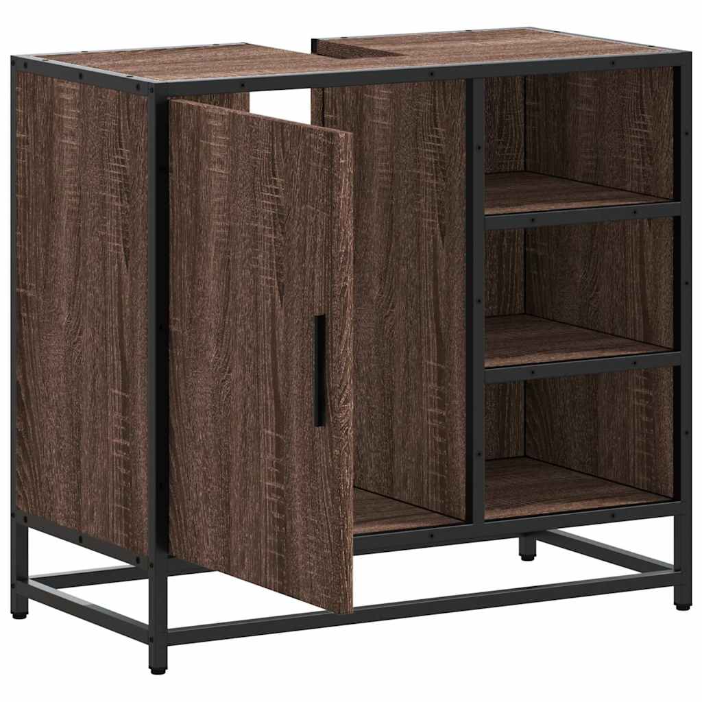vidaXL Wastafelkast 65x33x60 cm bewerkt hout sonoma eikenkleurig - Aashly