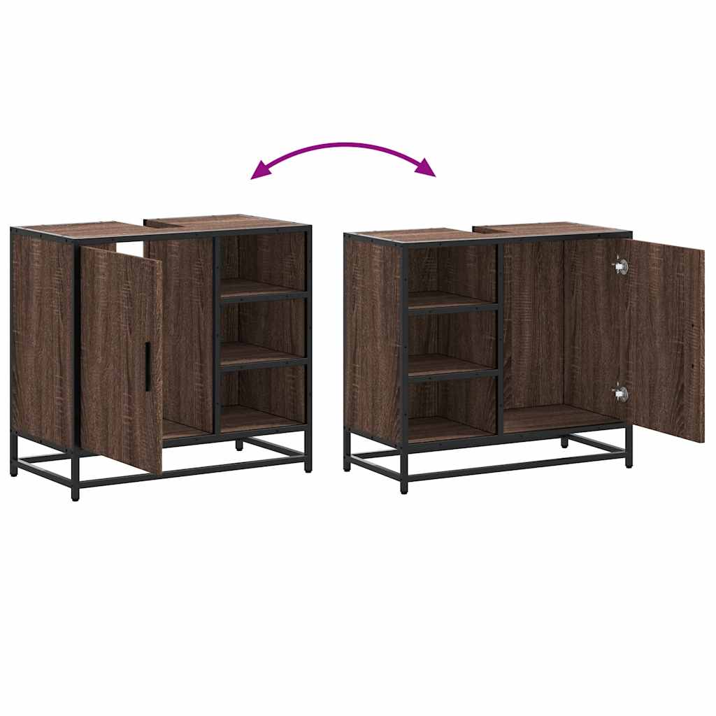 vidaXL Wastafelkast 65x33x60 cm bewerkt hout sonoma eikenkleurig - Aashly