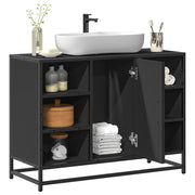 vidaXL Wastafelkast 80x33x60 cm bewerkt hout bruin eikenkleurig - Aashly