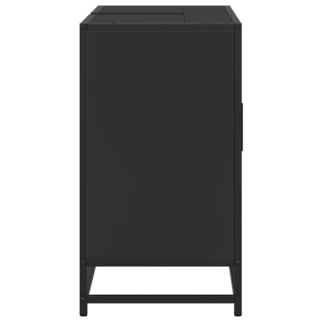 vidaXL Wastafelkast 80x33x60 cm bewerkt hout bruin eikenkleurig - Aashly