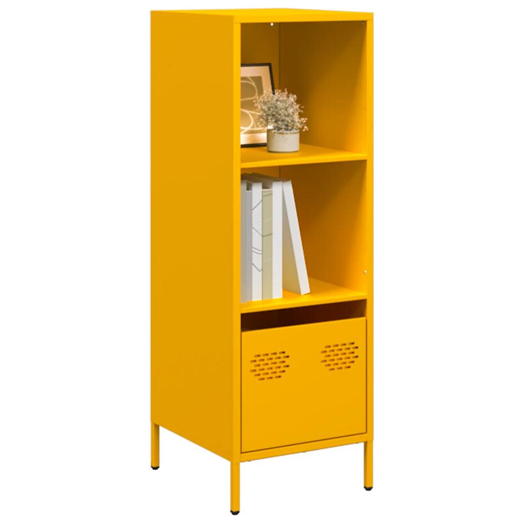 vidaXL Hoge kast 68x39x103,5 cm staal mosterdgeel - Aashly