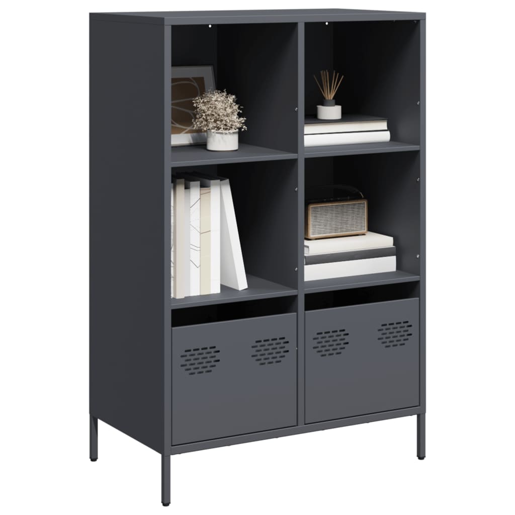 vidaXL Hoge kast 68x39x103,5 cm staal mosterdgeel - Aashly