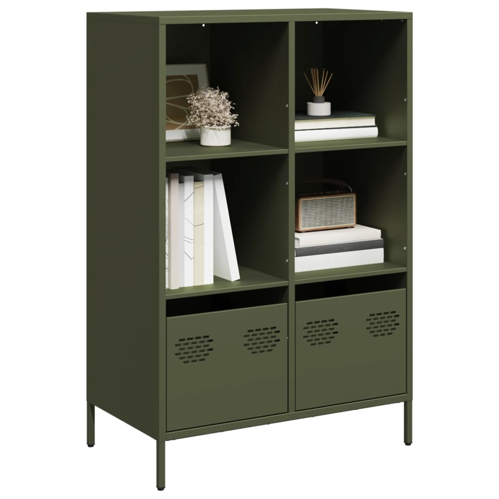 vidaXL Hoge kast 68x39x103,5 cm staal mosterdgeel - Aashly
