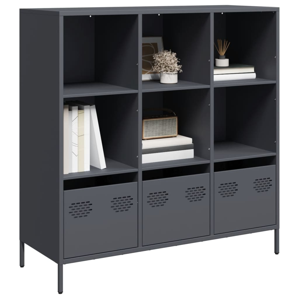 vidaXL Hoge kast 68x39x103,5 cm staal mosterdgeel - Aashly