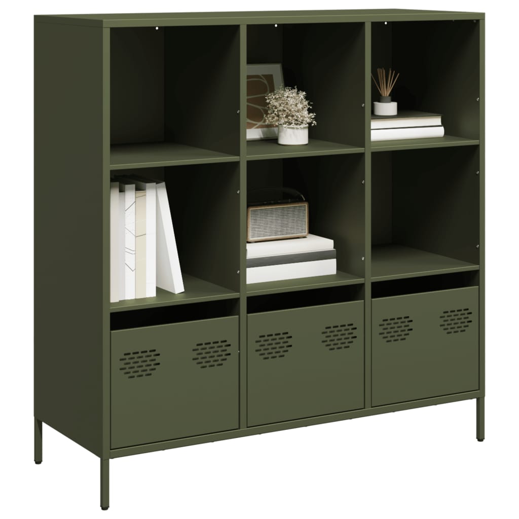 vidaXL Hoge kast 68x39x103,5 cm staal mosterdgeel - Aashly