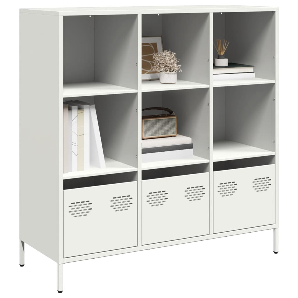 vidaXL Hoge kast 68x39x103,5 cm staal mosterdgeel - Aashly