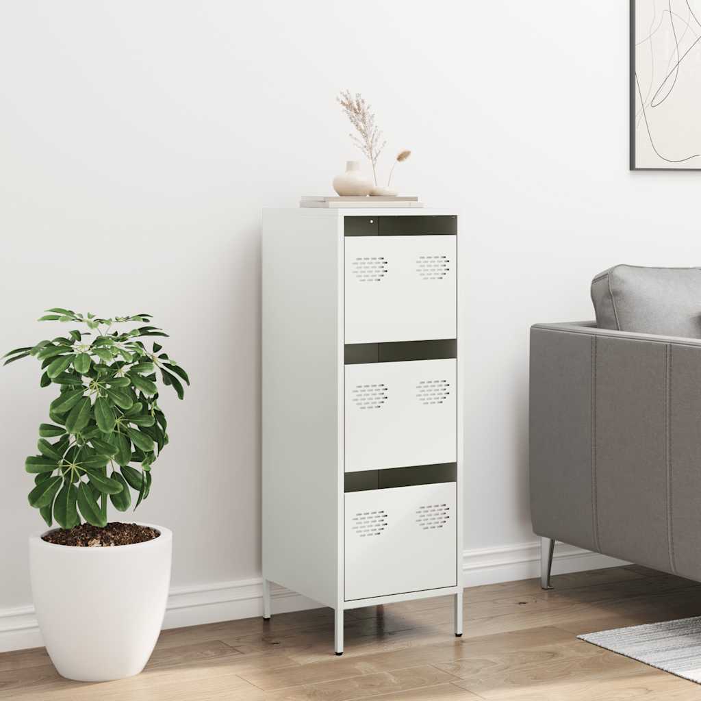 vidaXL Hoge kast 39x35x103,5 cm staal mosterdgeel - Aashly