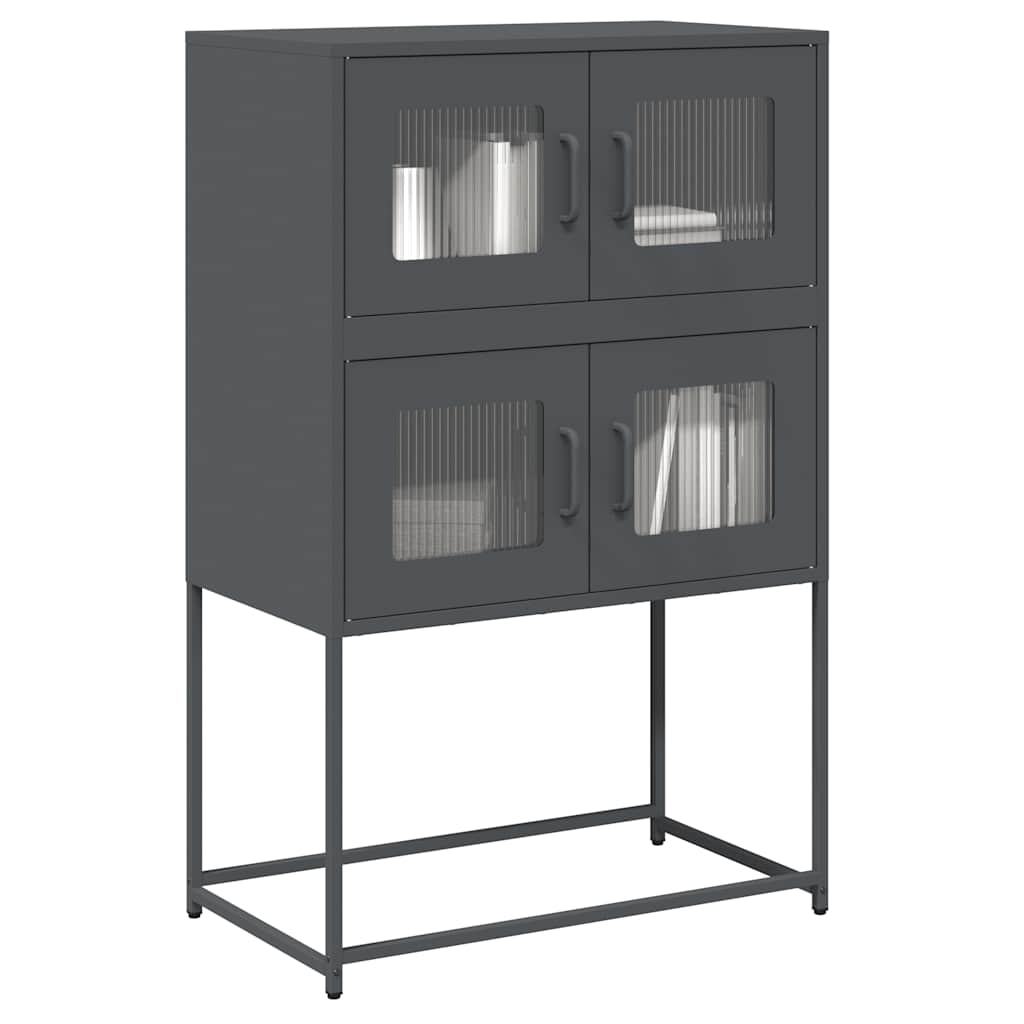 vidaXL Hoge kast 68x39x123 cm staal olijfgroen - Aashly