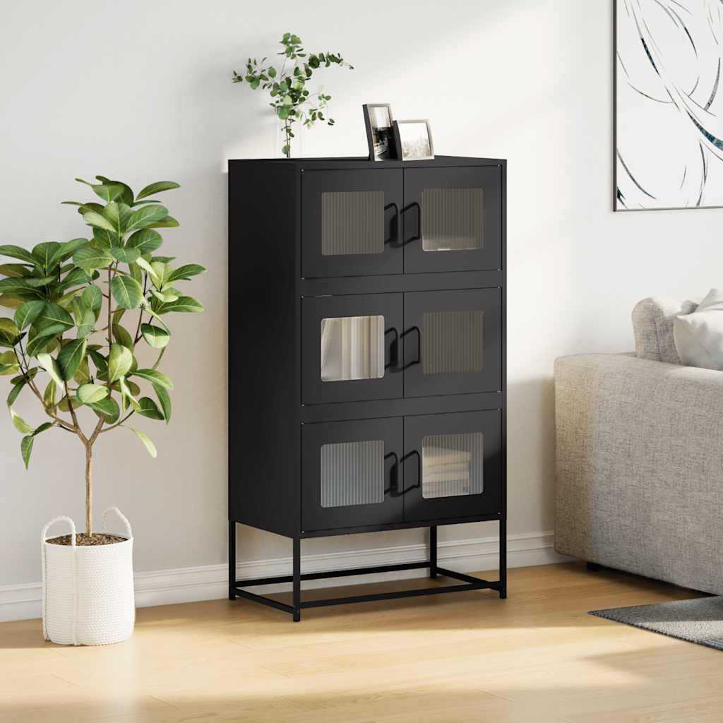 vidaXL Hoge kast 68x39x123 cm staal olijfgroen - Aashly