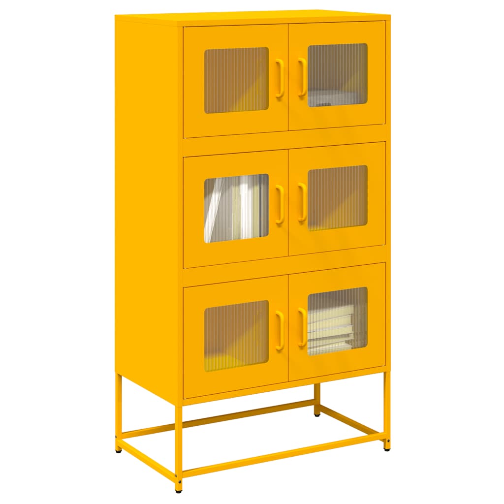 vidaXL Hoge kast 68x39x123 cm staal olijfgroen - Aashly