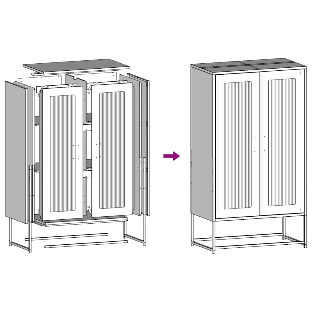 vidaXL Hoge kast 68x39x123 cm staal wit - Aashly