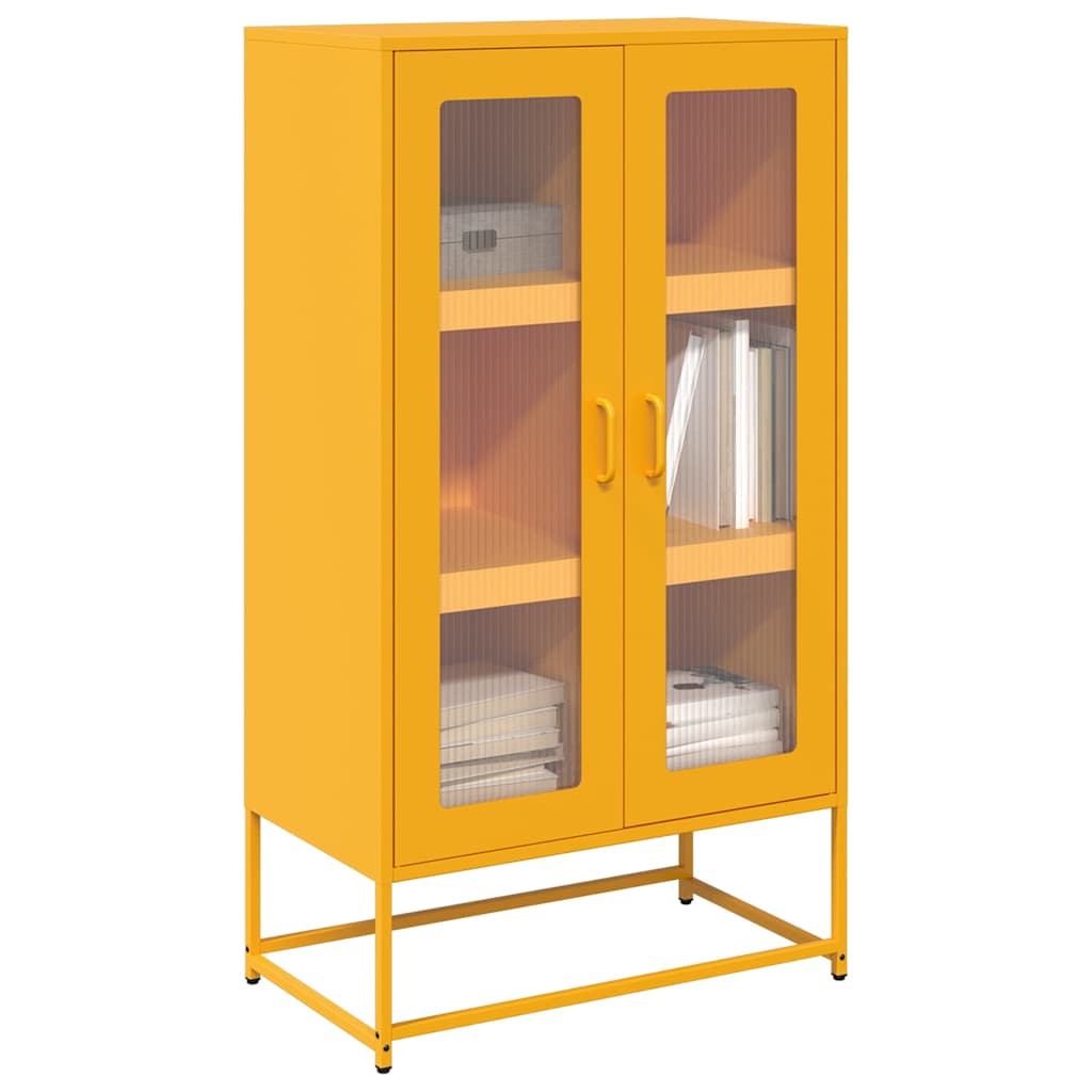 vidaXL Hoge kast 68x39x123 cm staal wit - Aashly