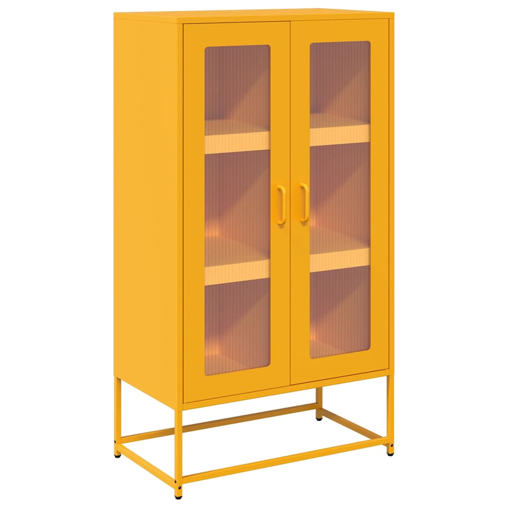 vidaXL Hoge kast 68x39x123 cm staal wit - Aashly