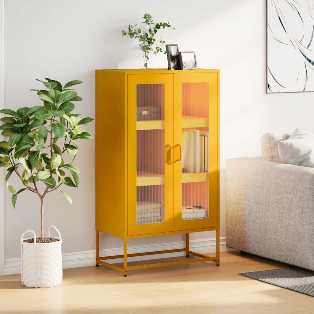 vidaXL Hoge kast 68x39x123 cm staal wit - Aashly