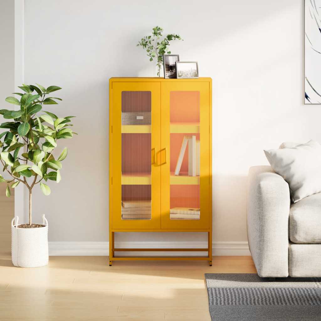 vidaXL Hoge kast 68x39x123 cm staal wit - Aashly