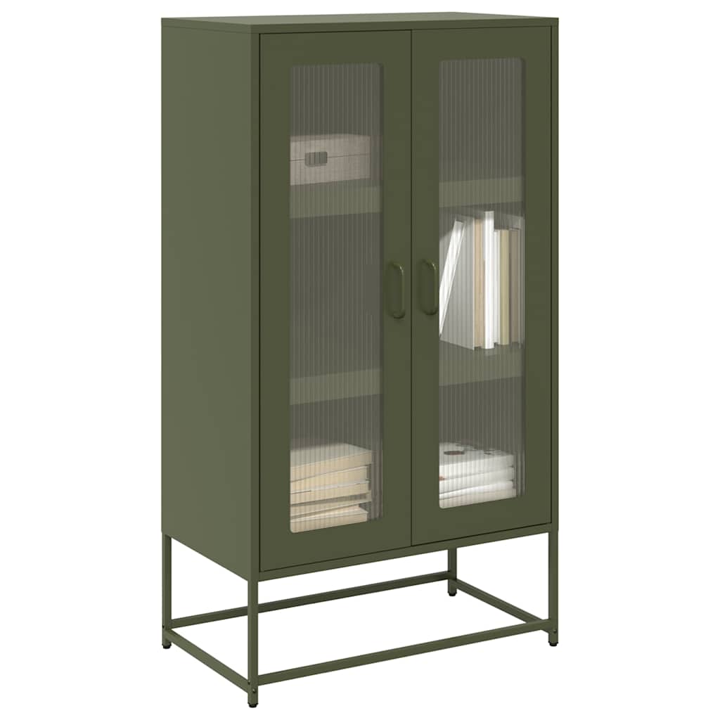 vidaXL Hoge kast 68x39x123 cm staal wit - Aashly