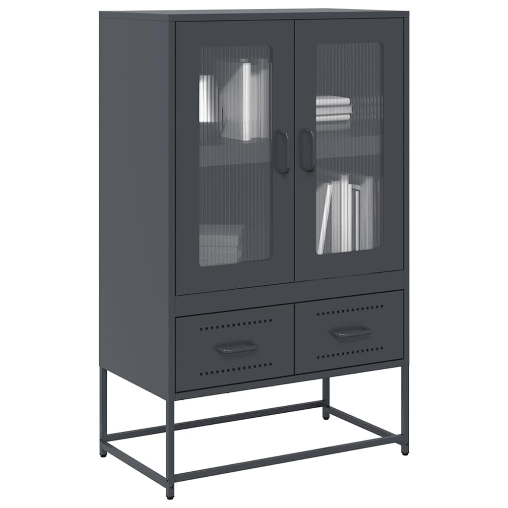 vidaXL Hoge kast 68x39x111,5 cm staal roze - Aashly