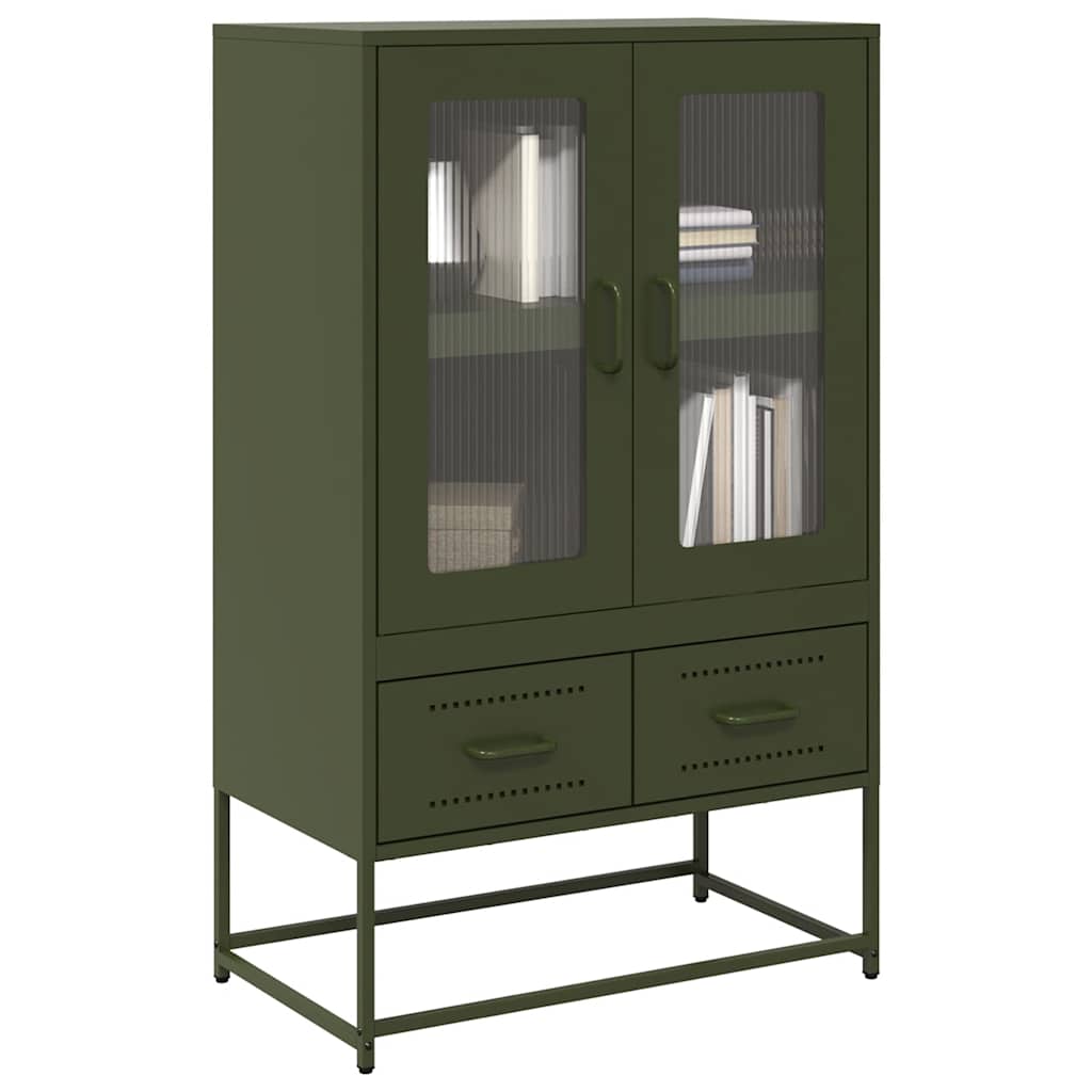 vidaXL Hoge kast 68x39x111,5 cm staal roze - Aashly